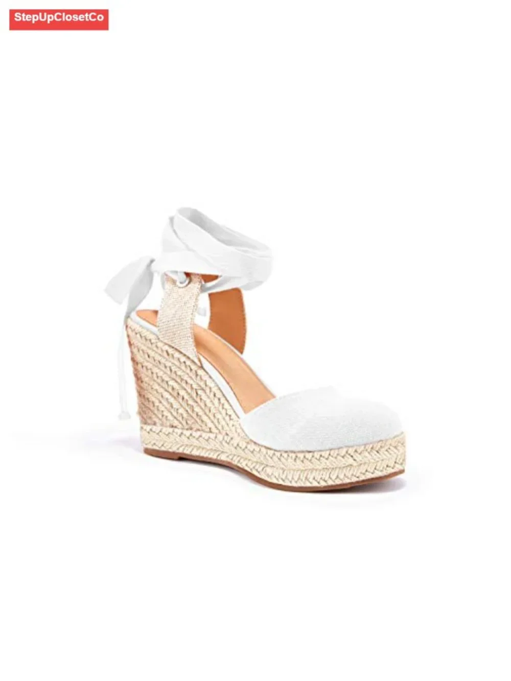 Women's Espadrille Wedge Sandals Ankle Strap Closed Toe Platform Heels